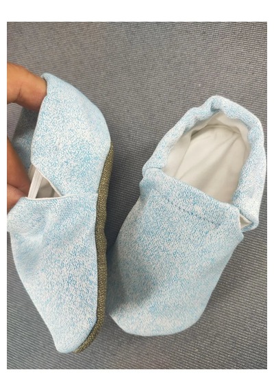 Loove Bebe Bebek Patik Ev Kreş Ayakkabısı Panduf Lastikli Ergonomik Tasarım Açık Mavi