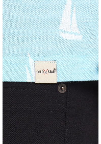Erkek Jakarlı Basic T-shirt Mavi