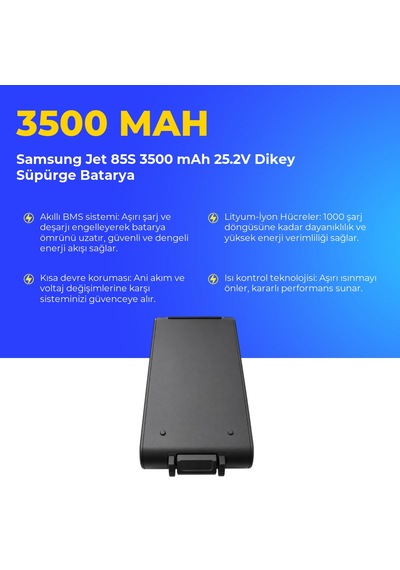 Samsung Uyumlu Jet 85s 3500 Mah 25.2v Dikey Süpürge Batarya
