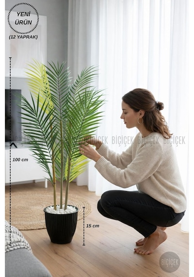 Biçiçek 100 Cm Areka Ağaci 3 Gövdeli̇
