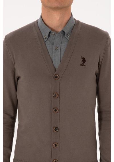U.s. Polo Assn. Erkek Vizon Hırka Triko 50313702-vr052 Vizon