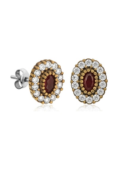 Gümüş Otantik Oval Çivili Bayan Küpe N11.46055