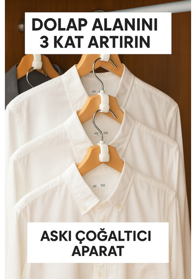 10 Lu Dolap İçi Askı Çoğaltıcı Kanca Seti Yer Tasarruflu Çoklu Askı Düzenleyici Beyaz Organizer Pl Diğer