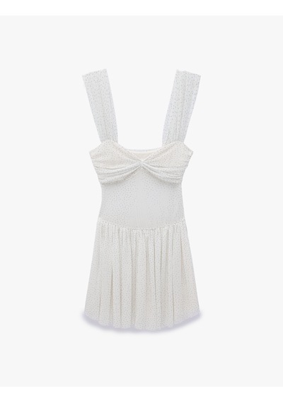 Koton Drapeli Büzgülü Kalp Yaka Volanlı Kolsuz Slim Fit Mini Taşlı Bridal Elbise Ekru 6sak80218fk Koton Drapeli Büzgülü Kalp Yaka Volanlı Kolsuz Slim Fit Mini Taşlı Bridal Elbise Ekru 6sak80218fk