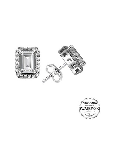 Gümüş Swarovski Baget Taşlı Pırlanta Modeli Üçlü Set