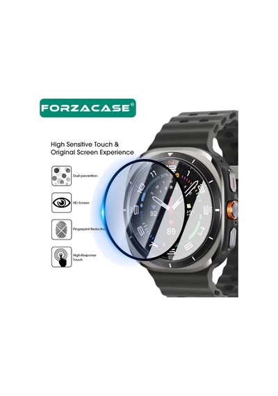 Forzacase Samsung Galaxy Watch 7 Ultra Uyumlu Çerçeveli Tam Kaplayan 3d Pet Ekran Koruyucu Film Fc016 Şeffaf