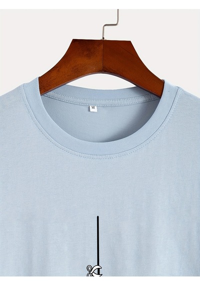 Uyguntarz Unisex Mini Astranot Tasarım Basklı Tshirt Bebe Mavisi