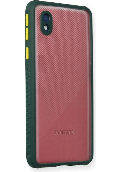 Samsung Galaxy Uyumlu A01 Core Kılıf Miami Şeffaf Silikon -  Koyu Yeşil Çok Renkli