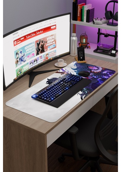 Solo Leveling Anime V4 - 90x40 Xxl Gaming Kauçuk Kaymaz Taban Mouse Pad Fare Altlığı