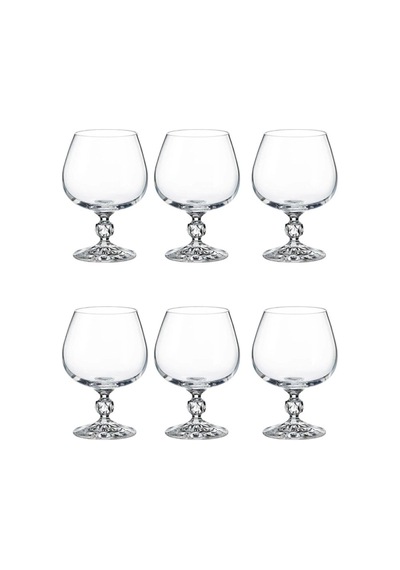 Collection Sterna Kristal 6'lı 250cc Kahve Yanı Su Bardağı/konyak Kadehi Seti Beyaz