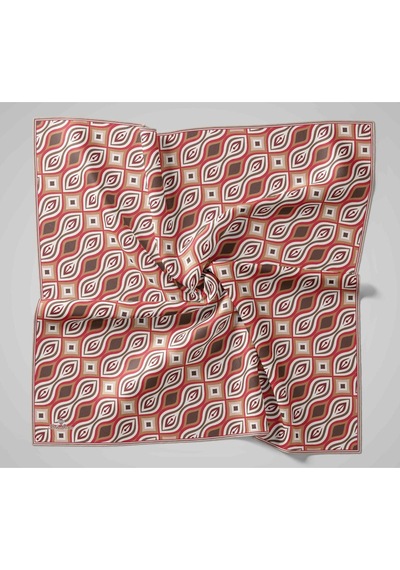 Silk Home Twill İpek Eşarp 11470-38 Beyaz, Çilek Kırmızısı, Bordo