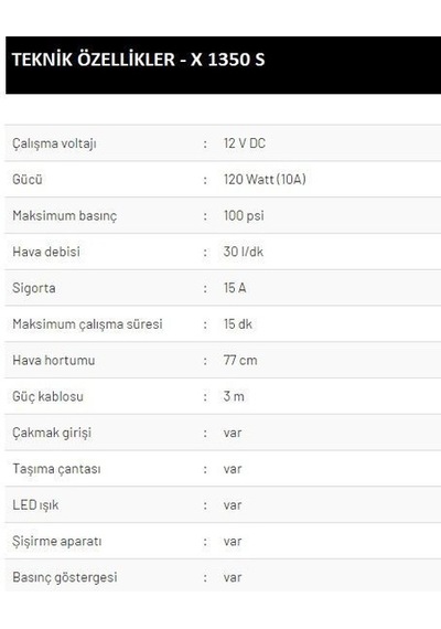 Karona Italy - Çakmaklı Mini Kompresör - X1350s