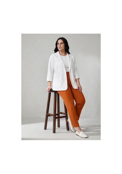 Hanezza Kadın Büyük Beden Yarasa Kol Çift Düğmeli Blazer Ceket - Şık Ve Rahat Tasarım Beyaz - 564080614 Beyaz Hanezza Kadın Büyük Beden Yarasa Kol Çift Düğmeli Blazer Ceket - Şık Ve Rahat Tasarım Beyaz - 564080614 Beyaz