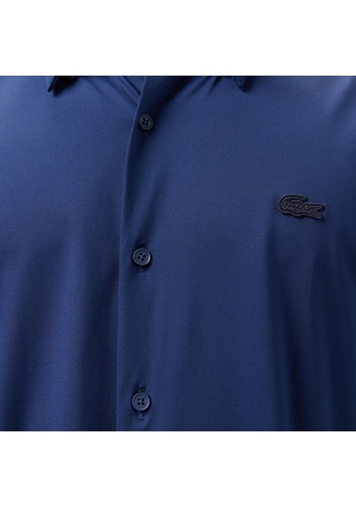 Lacoste Mens Slim Fit Navy Cotton Shirt Dar Kesim Erkek Gömlek Lacivert