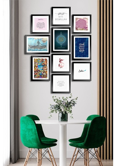 10 Parçalı Çerçeve Görünümlü Mdf Tablo Seti Flm063 Çok Renkli - 713705040 Çok Renkli