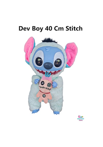 Lilo Ve Stitch Dev Boy 40 Cm Sevimli Kaliteli Peluş Oyuncak Mavi Gümüş