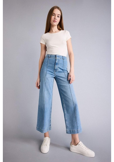 Defacto Culotte Yüksek Bel Uzun Jean Yıkamalı Pantolon F5537ax25aunm85 Indigo Defacto Culotte Yüksek Bel Uzun Jean Yıkamalı Pantolon F5537ax25aunm85 Indigo