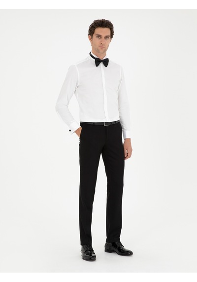 Cacharel Beyaz Slim Fit Pamuk Karışımlı Manşetli Smokin Gömlek Cacharel Beyaz Slim Fit Pamuk Karışımlı Manşetli Smokin Gömlek