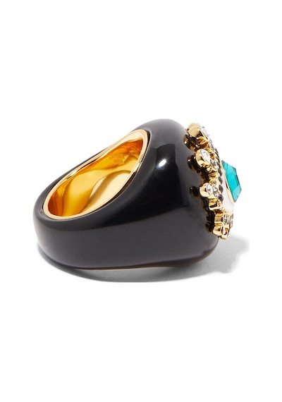 Evil Eye Cocktail Ring, Kristalli Nazar Yüzüğü Siyah