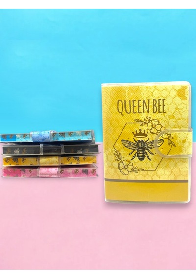 Queen Bee A7 Not Defteri , Çıt Çıtlı Cep Defteri - Sarı
