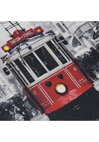Taksim Tramvay Baskılı Çift Taraflı Kauçuk Kapı Önü Paspası