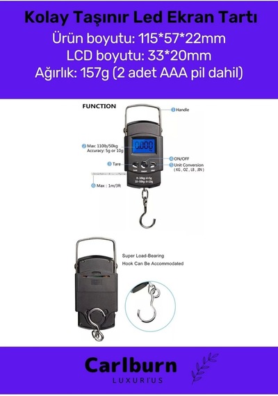 Deluxe Lcd Ekran Seyahat Bavul Ağırlık Tartı Dijital Çok Amaçlı Taşınabilir Bagaj Tartısı Max 50 Kg