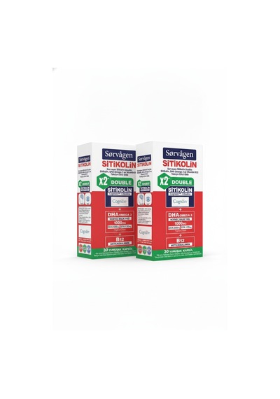 Sorvagen Double Sitikolin Dha Omega 3 Ve B12 30 Kapsül 2 Li Set