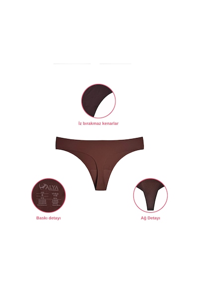 Alya Underwear Lazer Kesim Dikişsiz Tanga Külot, Seamless String 6'lı Paket Çok Renkli A09 Alya Underwear Lazer Kesim Dikişsiz Tanga Külot, Seamless String 6'lı Paket Çok Renkli A09