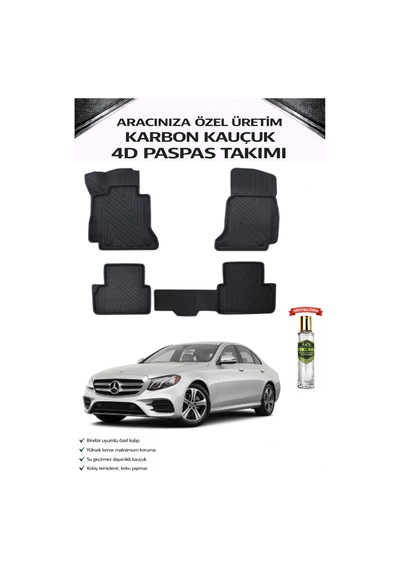 Mercedes W213 2021 Model Aracınıza Özel Karbon Kauçuk Paspas Takımı