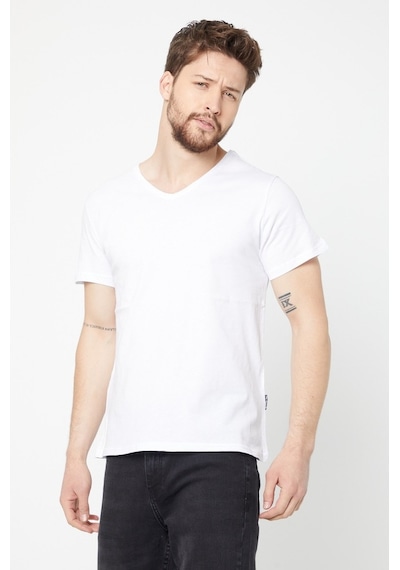 MMetalic Erkek Pamuklu Kısa Kollu V Yaka T-Shirt (501126077)