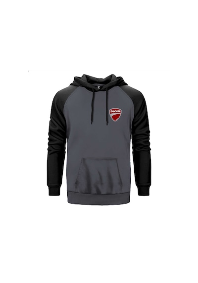 Ducati Multistrada Logo Gri Renk Reglan Kol Sweatshirt Gri