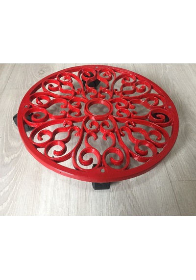 Saksı Altlığı Metal Döküm Tekerlekli Saksı Altı