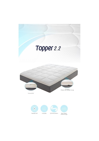 Topper 2.2 - Adaptif Visco Yatak Pedi - Memory Foam - Exclusive Extra Dolgun Kılıflı