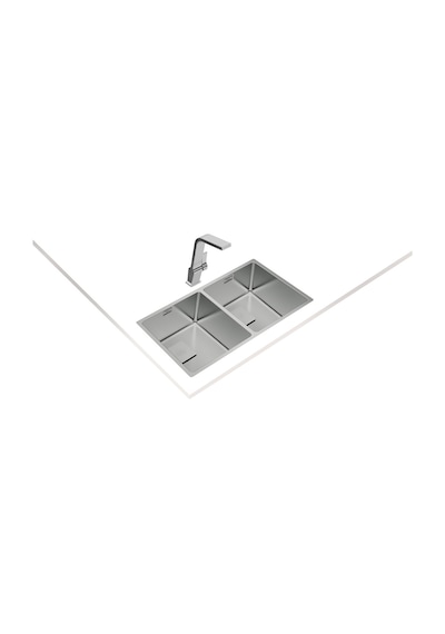 Teka Fle x linea Rs15 2B 740 Çift Hazneli Tezgahüstü/Tezgahasıfır (Flush) Tezgahaltı Paslanmaz Çelik Eviye - 115030009