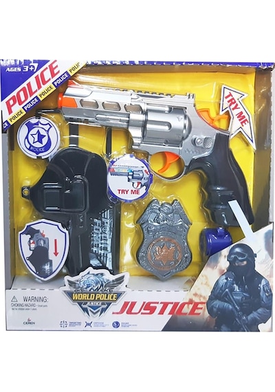 Ceren Toys Kutulu Rozetli Ve Kılıflı Polis Silah Seti