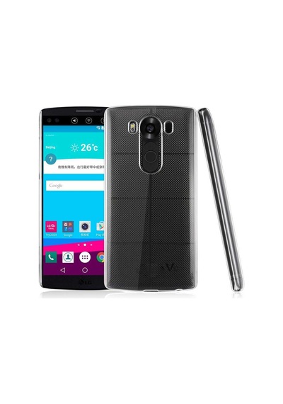 Kvy Lg V10 Kamera Korumalı Süper Silikon Kılıf Şeffaf
