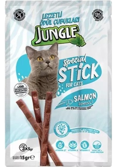 Jungle Sticks Somonlu Çubuk Kedi Ödülü 15 G 3 X 5 Gr X 20 Adet