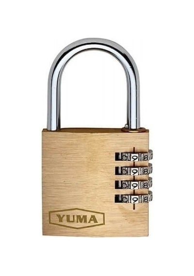 Yuma Şifreli Pirinç Asma Kilit 40 Mm 4 Basamaklı Enka706