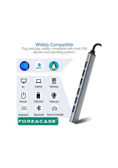 Usb 3.0 To Usb 2.0 Port Çoğaltıcı Hub 7in1 Otg Adaptör 6lı Usb Çoklayıcı -fc445