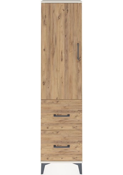 Arges Dolap 4 Raflı 2 Çekmeceli Tek Kapaklı 44x30x182 Aytaşı-çam Aytaşı