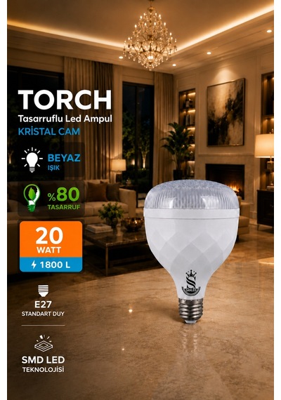 20w Kristal Tasarruflu E27 Beyaz Işık Torch Led Ampul 2 Adet 2 Adet