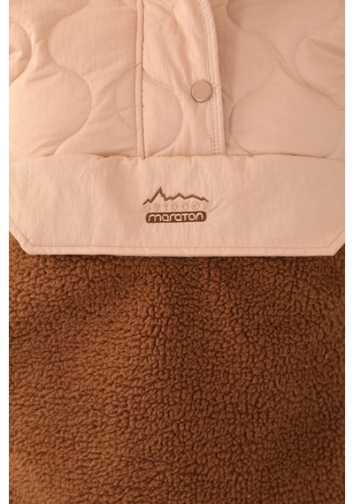 Maraton Sportswear Comfort Kadın Kapşonlu Uzun Kol Outdoor Taba Sweatshirt 21441-taba Taba