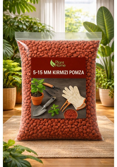 5-15 Mm Kırmızı Pomza Taşı Saksı Bitkileri İçin Drenaj Ve Havalandırma Sağlayan Premium Pomza 5 Lt