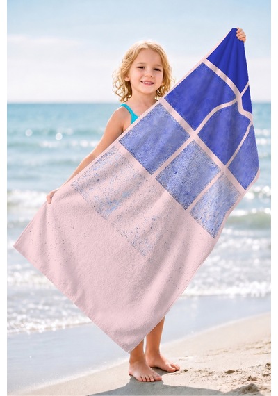 Geometrik Modern Mavi Pembe Plaj Havlusu - Minimalist Pastel Çizgili Hızlı Kuruyan Mikrofiber Havlu Bulut Papatya Geometrik Modern Mavi Pembe Plaj Havlusu - Minimalist Pastel Çizgili Hızlı Kuruyan Mikrofiber Havlu Bulut Papatya