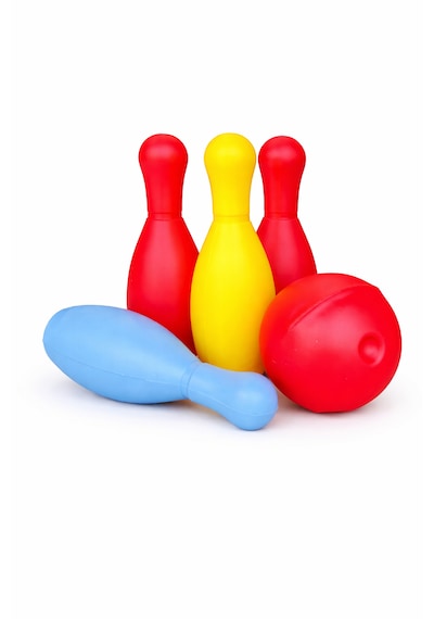 Oyuncak Bowling Seti 8 Parça Çocuk Bowling Oyunu, 6 Pin + Top, Taşıma Aparatlı, 3+ Yaş Eğitici Oyuncak