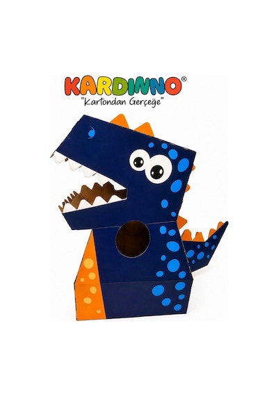 Kardinno Dino Coco Eğitici Oyuncak Karton Giyilebilir Çocuk Kostümü Etkinlik Parti Kostümü Mavi