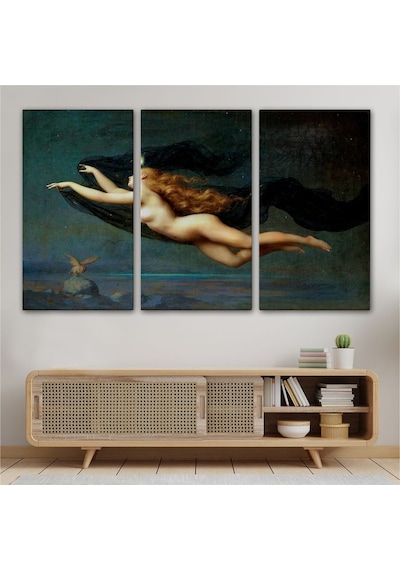 Es10 La Nuit by Auguste Raynaud Kanvas Duvar Sanatı Tablo, Klasik Sanat-5406 (150 x 255)