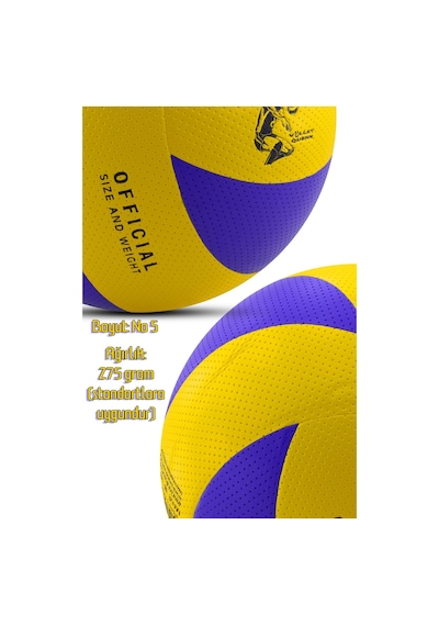 Telvesse Yapıştırma Voleybol Topu Pompalı Set Soft Touch İç-dış Mekan Uygun 8 Panel Mavi 280 Gram Mavi