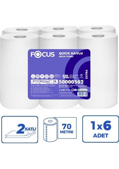 Focus Quick Fotoselli Kağıt Havlu 4 KG 6 Rulo 21 CM x 70 M