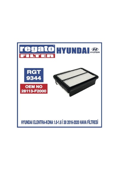Regato Hyundaı Elentra-kona1.0-1.6 İ30 2016-2020 Hava Filtresi